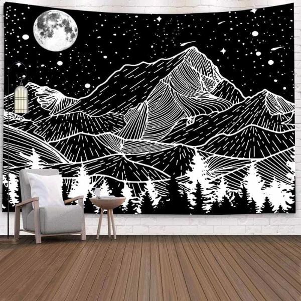 Mountains at Midnight Tapestry Wall Hanging