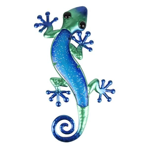 Blue & Green Gecko Metal Wall Art