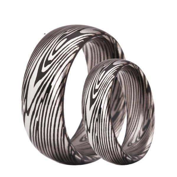 Tungsten 8mm Abstract Wedding Bands