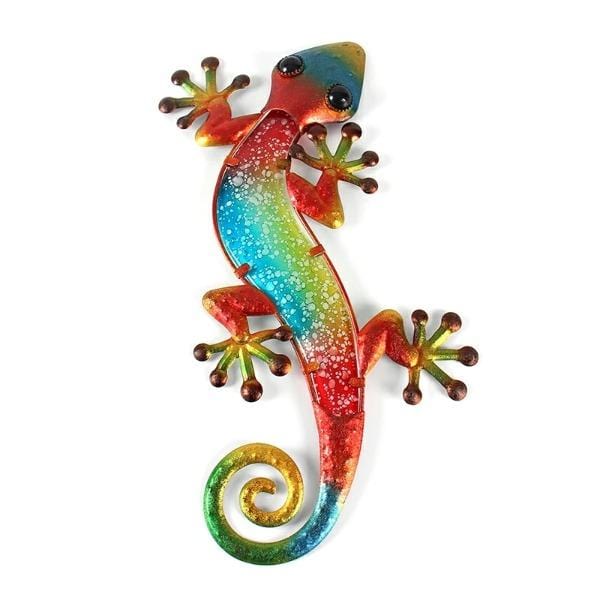 Multi-coloured Gecko Metal Wall Art