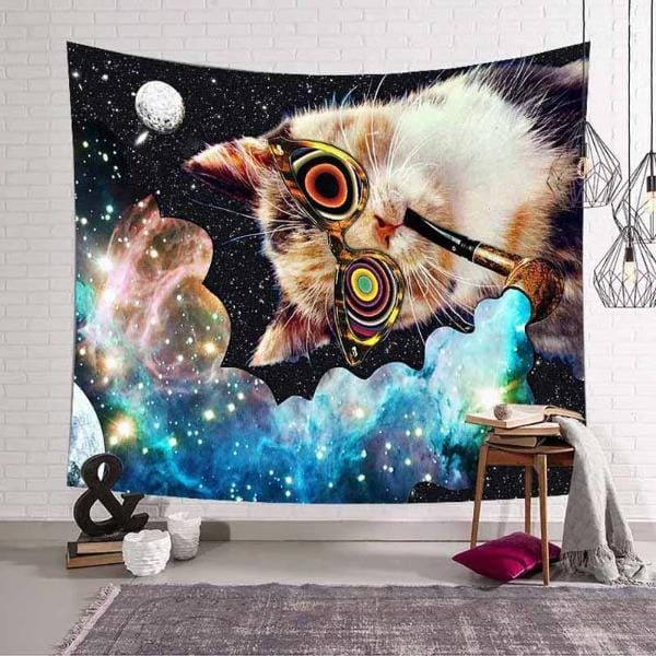 Crazy Cat Tapestry Wall Hanging