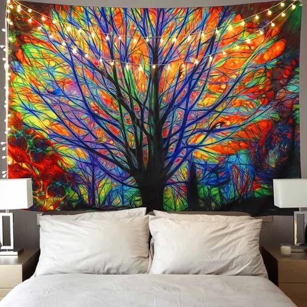 Psychedelic Tree Tapestry Wall Hanging
