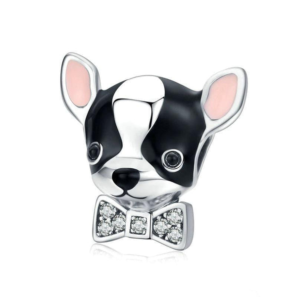 Colorful Silver Puppy Charm