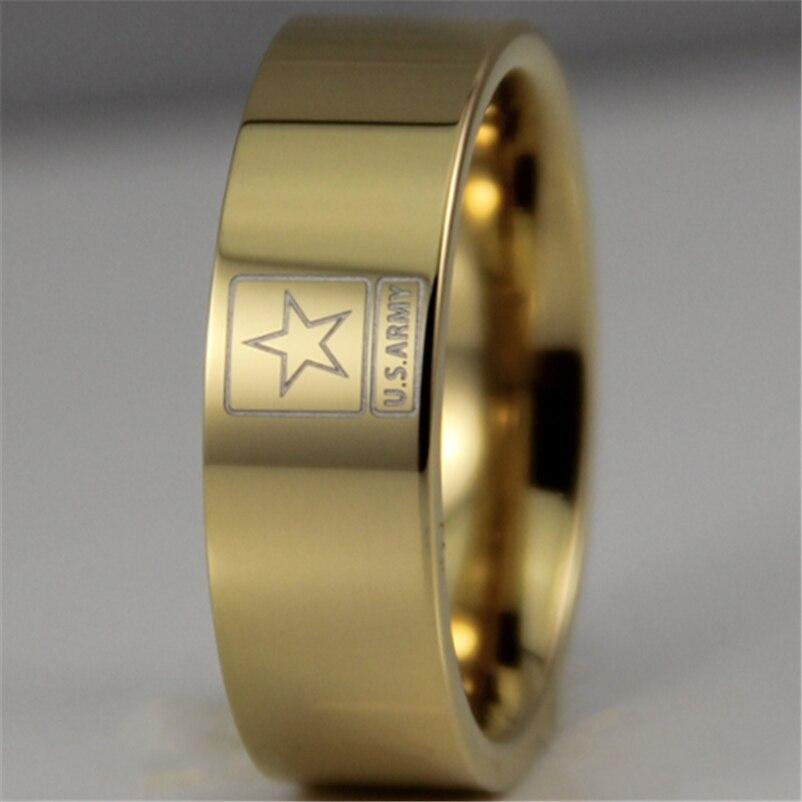 Gold Tungsten US Army Ring