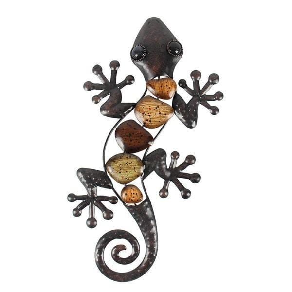 Amber Gecko Metal Wall Art