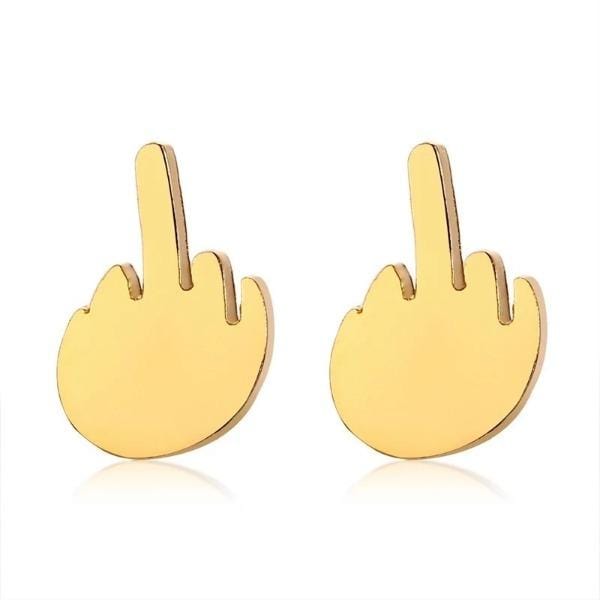 Middle Finger Gold earrings