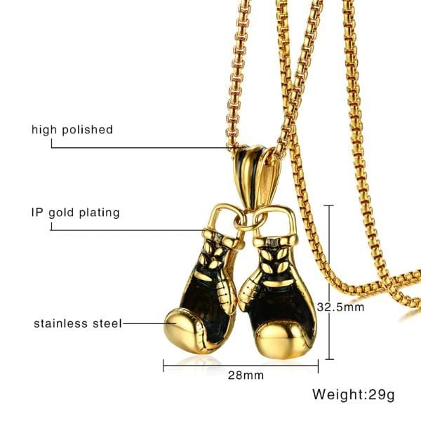 Gold Boxing Gloves Necklace - Fighter Charm Jewelry - Battle Survivor Gift  NEW | eBay