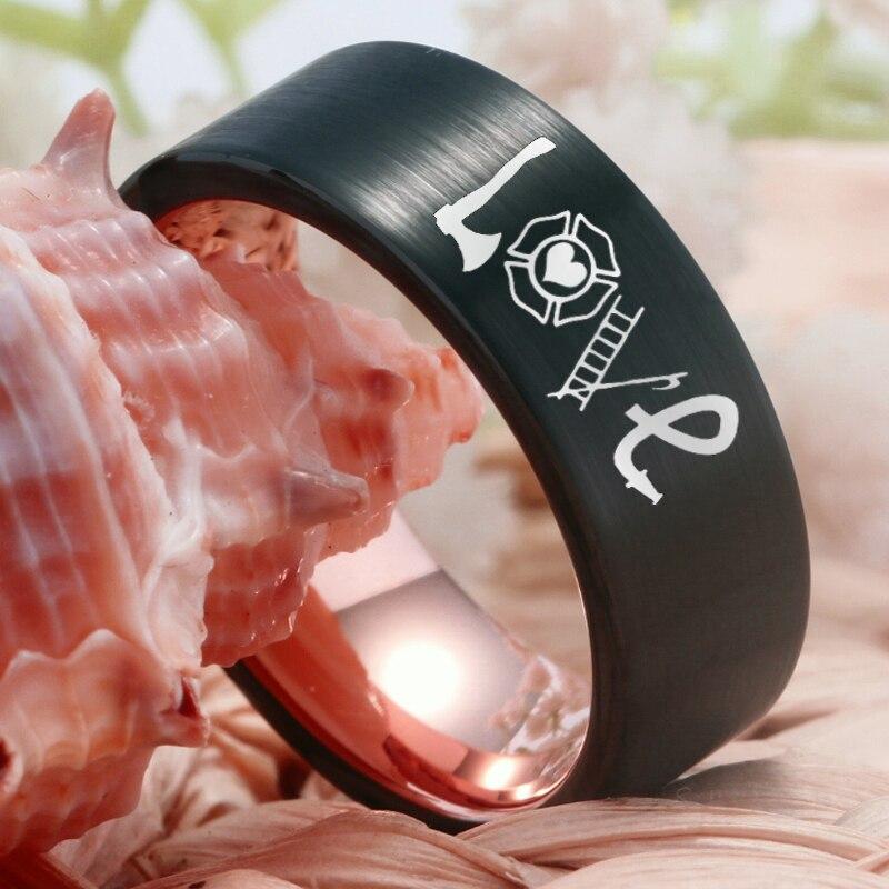 Two Tone Love Tungsten  Ring