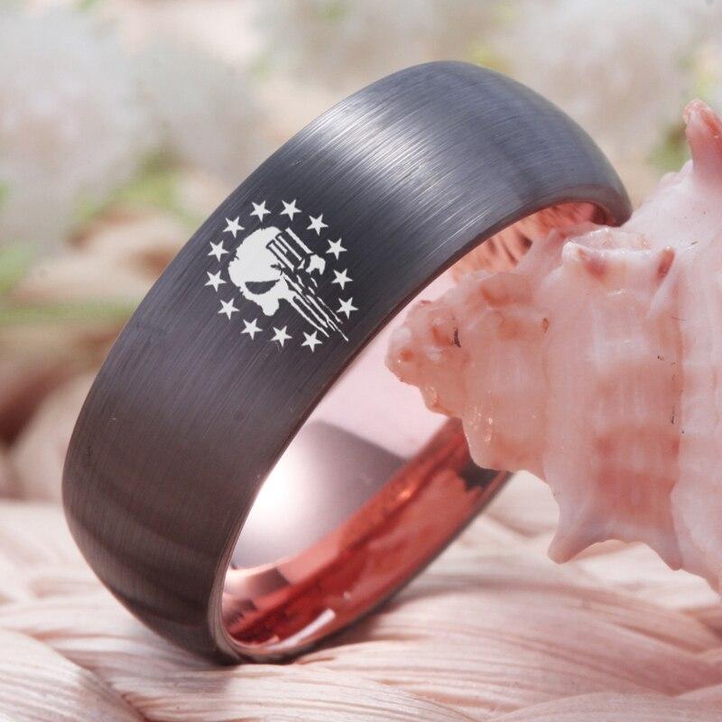 Two Tone Tungsten Skull Ring