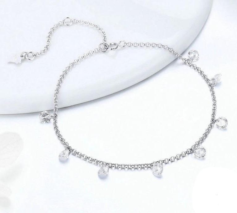 Silver Crystal Chain Bracelet