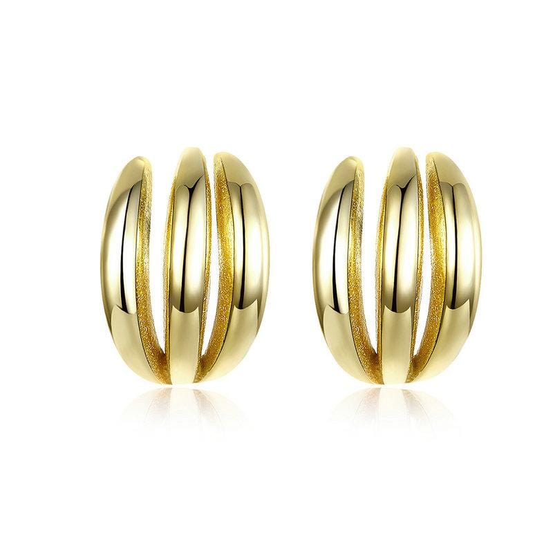 Gold and Crystal Hoop Earrings