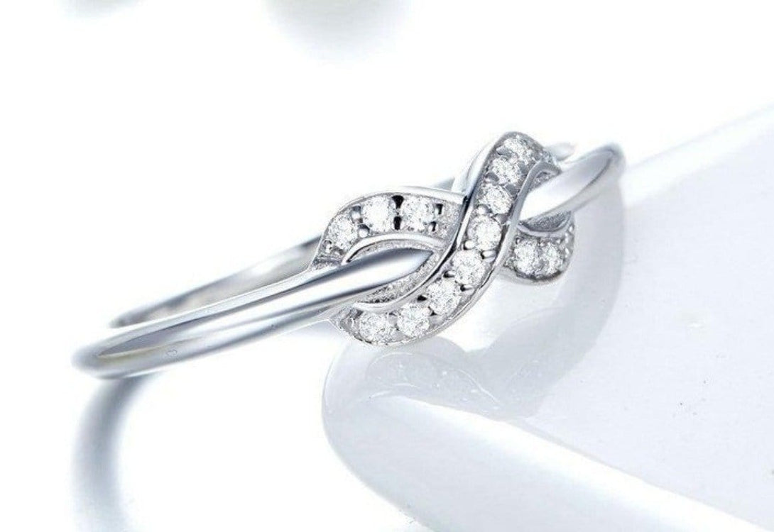 Silver Infinity Engagement Ring