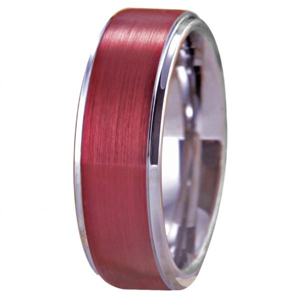 Red and Silver Wedding Band
