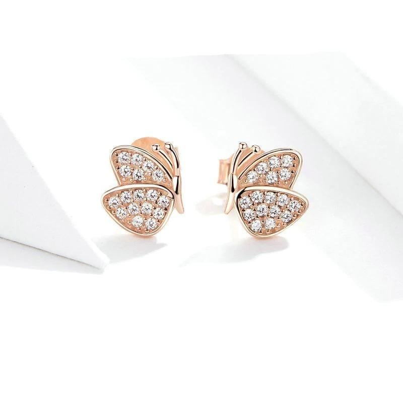Rose Gold Butterfly Studs