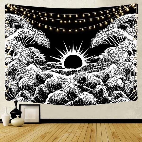 Sun and Waves Tapestry Wall Hanging