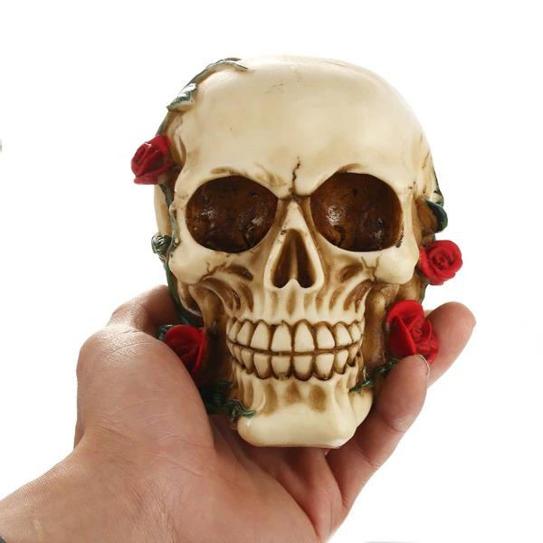 Rose Skull Home Decor Sculpture
