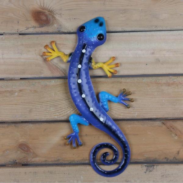 Metal Blue Gecko Wall Art