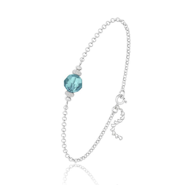 Silver Turquoise Pearl Bracelet Swarovski Crystal