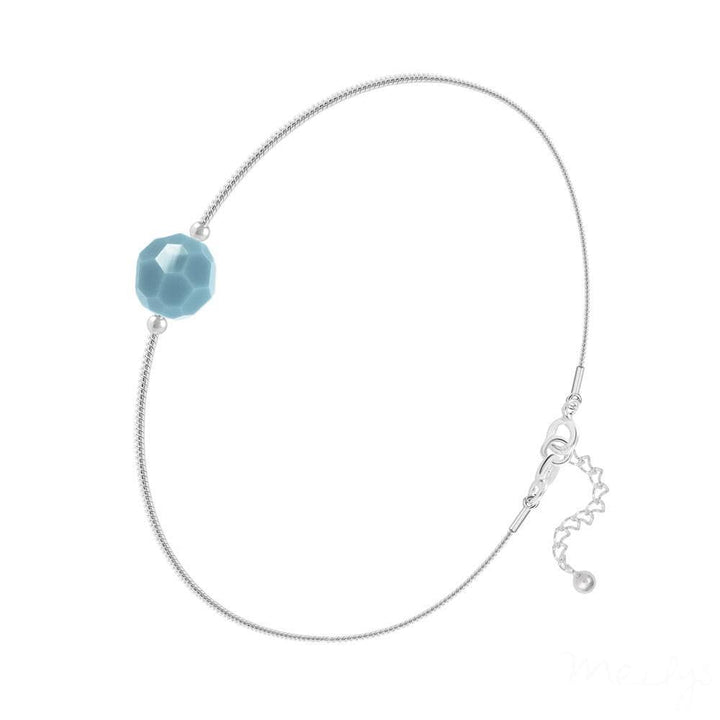 Turquoise Swarovski Crystal Snake Chain Silver Bracelet