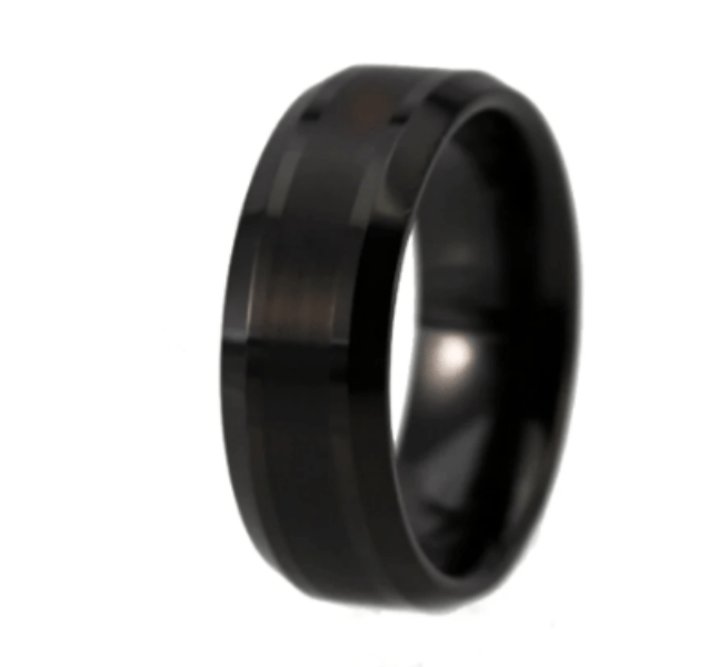 Tungsten Black Engagement Ring for Men