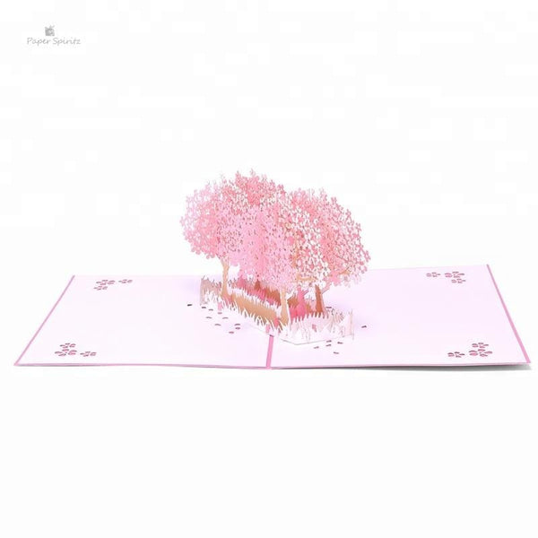 Sakura Trees 3D Pop Up Greeting Card