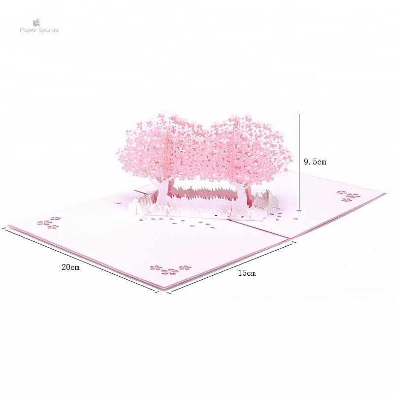 Sakura Trees 3D Pop Up Greeting Card