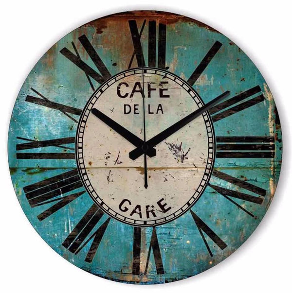 Large Vintage Silent Cafe Della Wall Clock