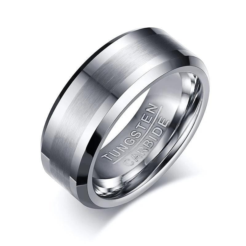 Silver Tungsten Carbide Ring for Men