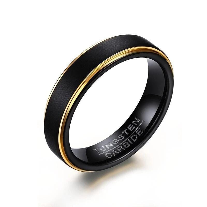 Black Gold Tungsten Ring For Men