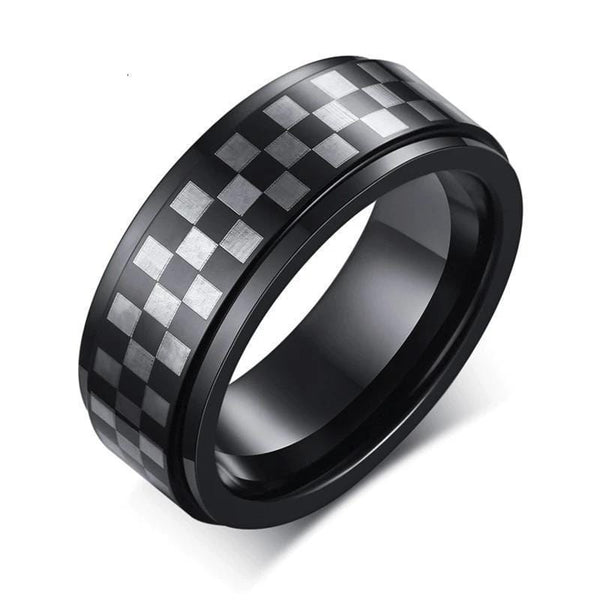 Chessboard Tungsten Ring for Men