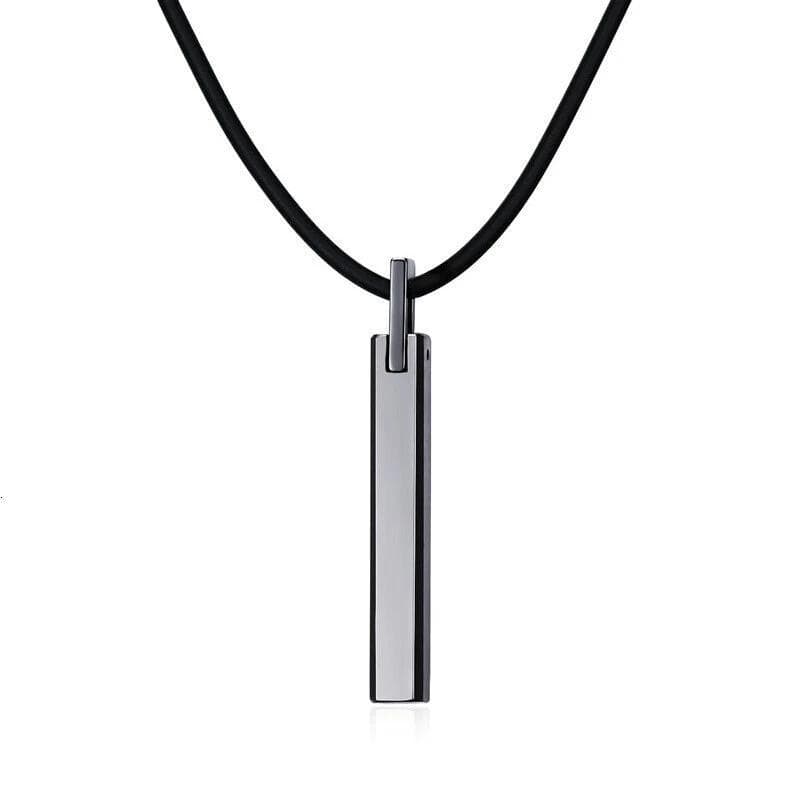 Tungsten Carbide Silver Pendant Necklace For Men
