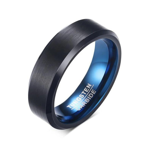 Real Tungsten Carbide Ring Black Blue