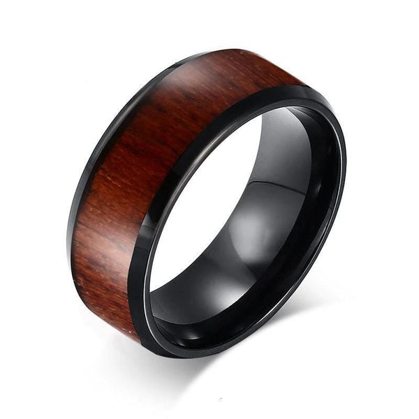 Tungsten Carbide Ring  Wood Design