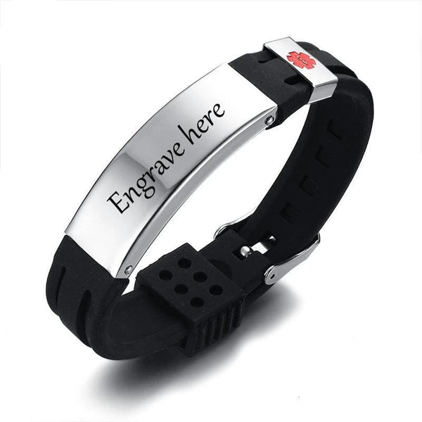 Custom Engraved Men & Women's medical alert Adjustable bracelet