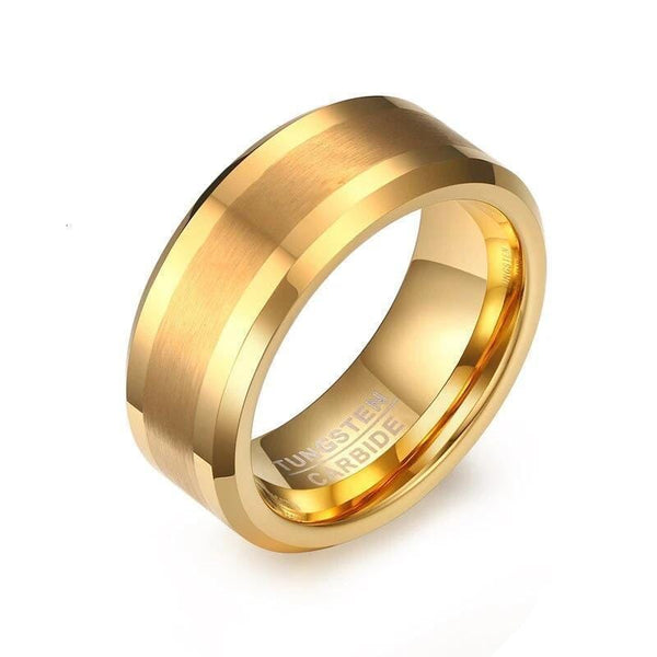 Tungsten Ring Yellow Gold