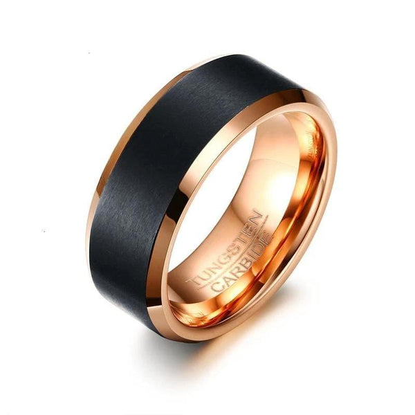 Tungsten Wedding Ring Rose Gold