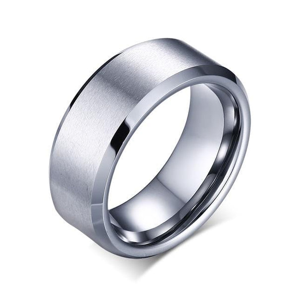 Tungsten Silver Ring for Him