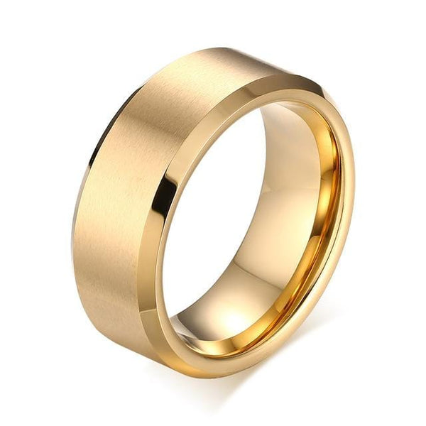 Tungsten Gold Ring for Him
