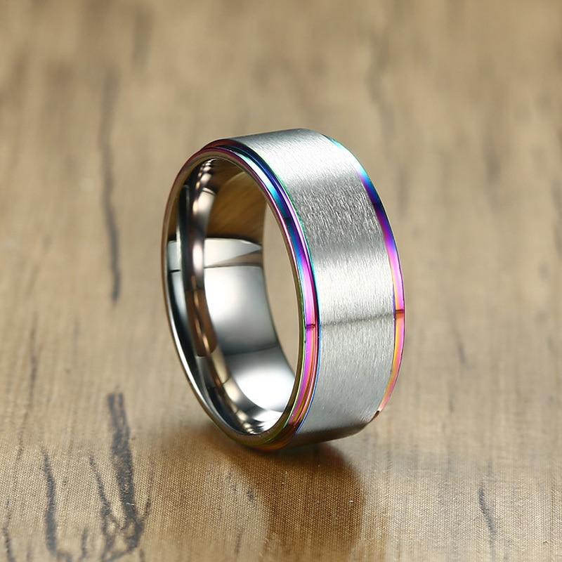   Stainless Steel Multi Color  Wedding Band Ring