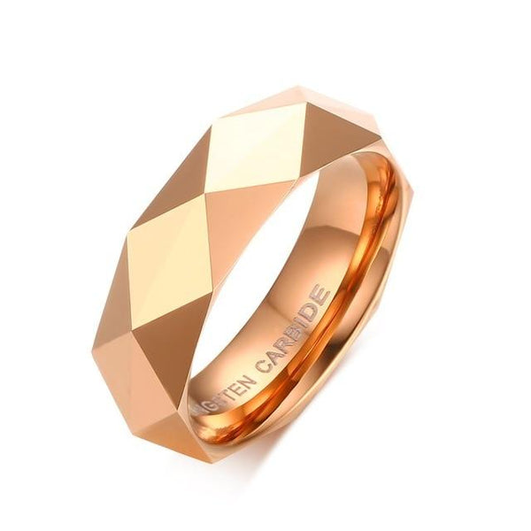 3D Men's Rose Gold Tungsten Carbide Wedding Ring
