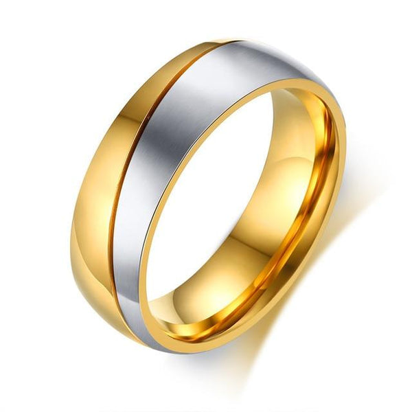 Silver And Gold Mens Wedding Band