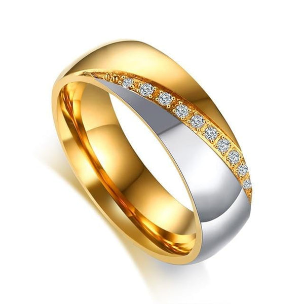 Silver And Gold Women Wedding Band