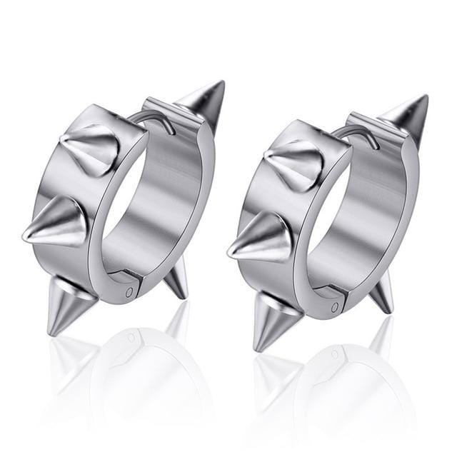 Steel  Hoop Huggies  Earrings for Men & Women Sliver