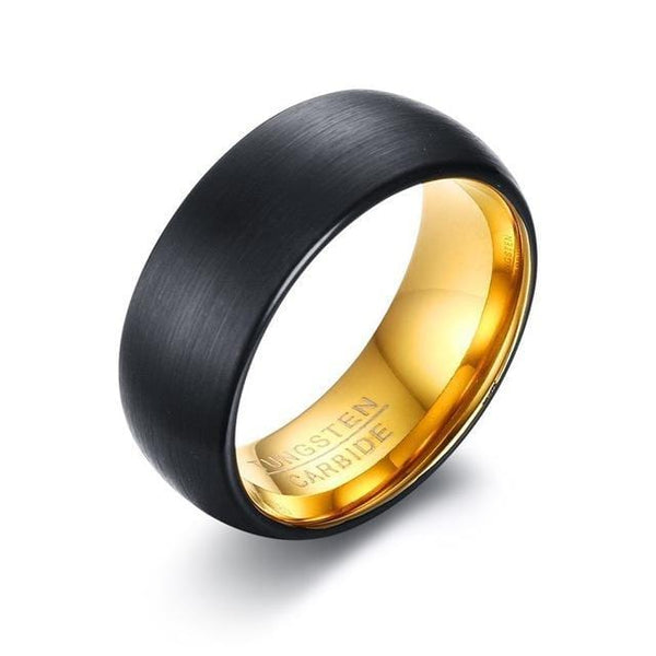Tungsten Carbide Black Gold Wedding Ring for Men