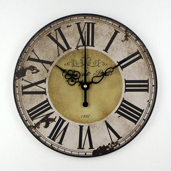 Roman numeral silent living room wall clock