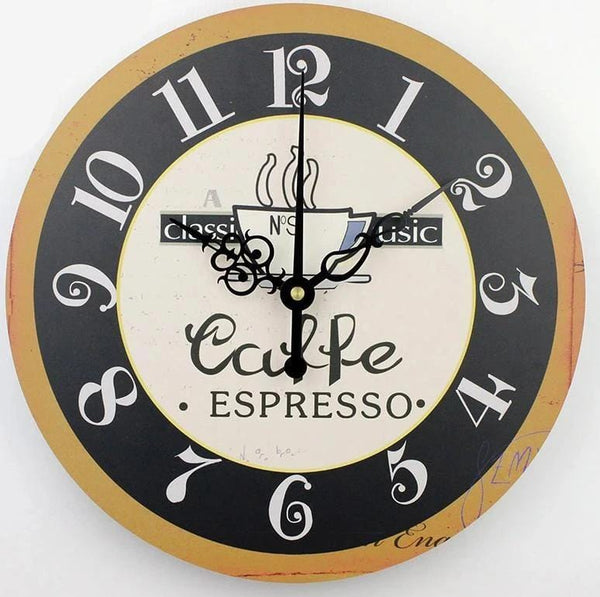 Espresso cafe silent wall clock