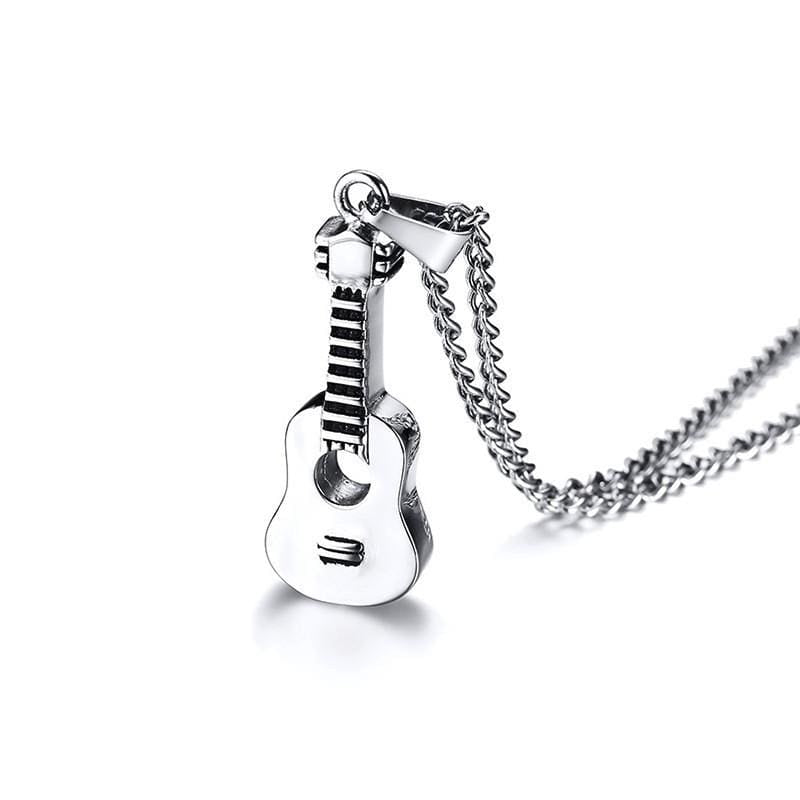 Women and Men Curb Chain Guitar Necklace 
