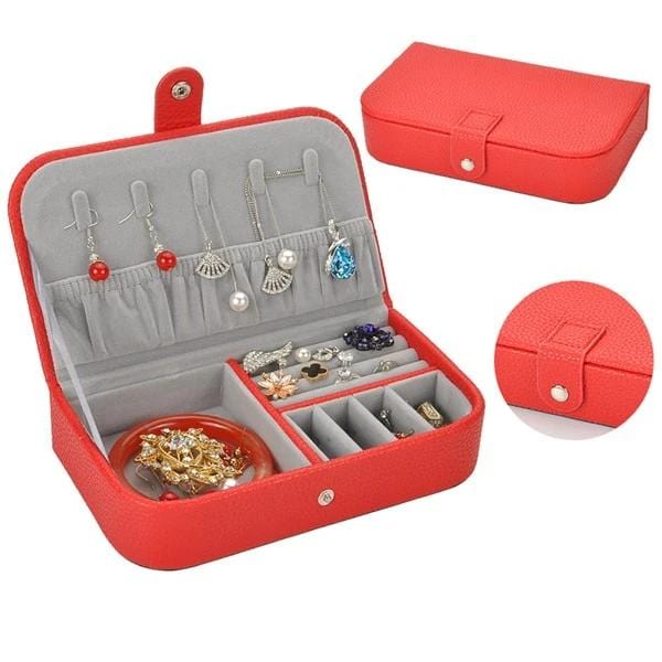 Leather Jewellery Box for Kids Red