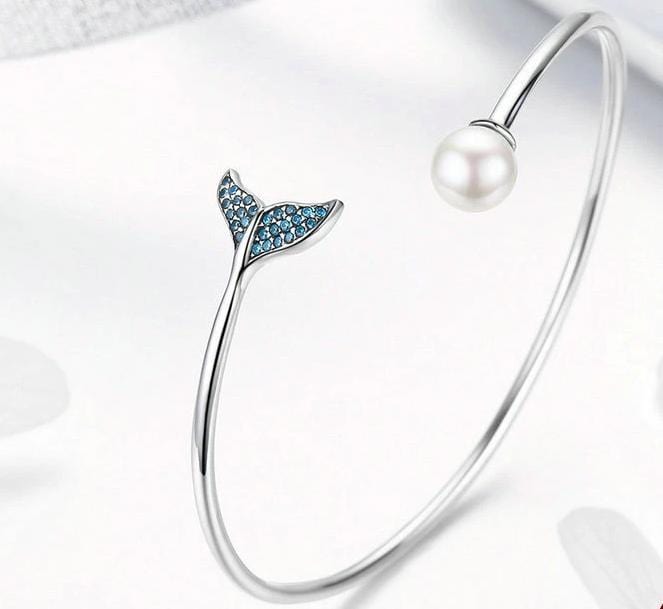 Mermaid Bangle   Sterling Silver Bracelet