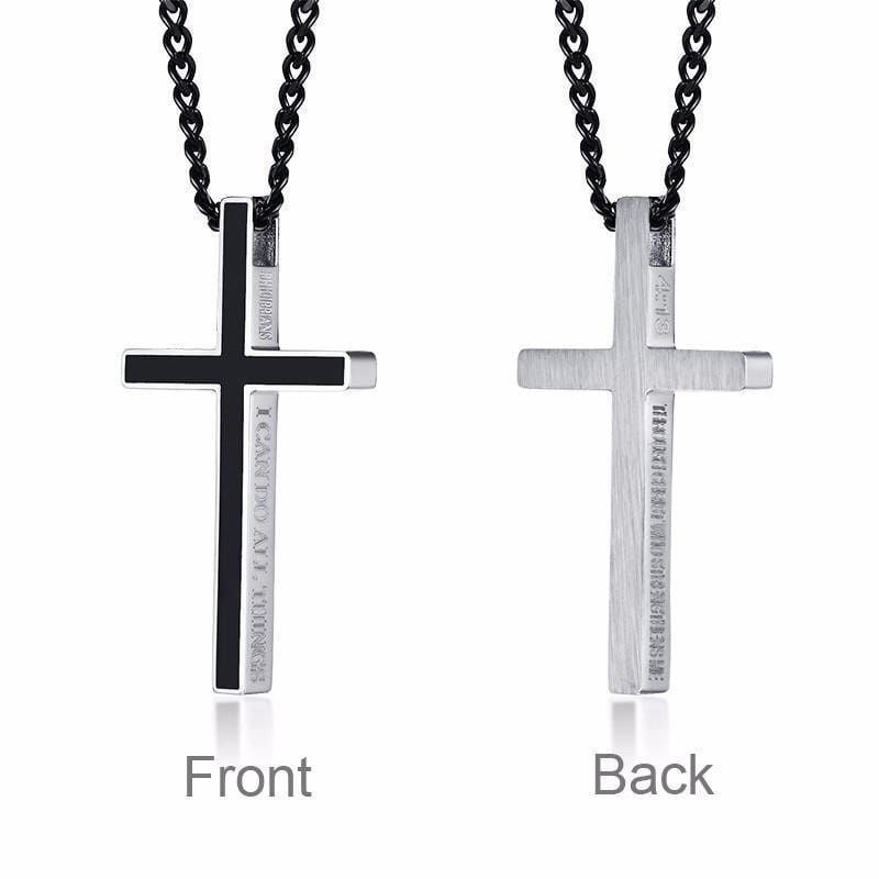Stainless Steel  Bible Cross Pendants for Women Men